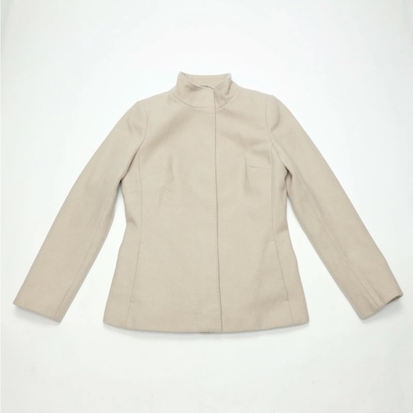 Banana Republic Womens Sz S Beige Wool Blend Coat Jacket Single Vent - Picture 1 of 9